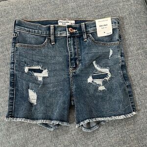 Abercrombie kids high-rise denim bike shorts